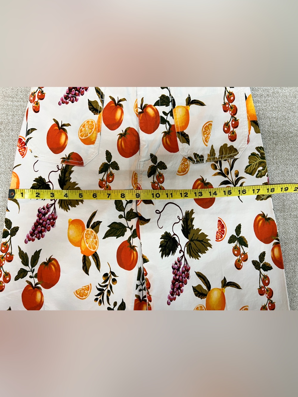NWT Anthropologie x Maeve Collette Crop Wide- Leg Pants. Citrus Print. Size 26 - Picture 6 of 8
